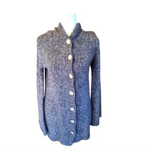 prAna Cozy Gray Button-Up Sweater